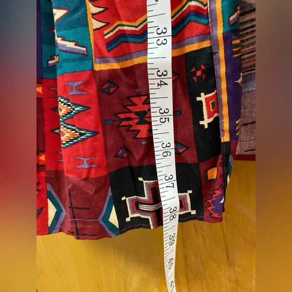 VINTAGE Desert West Sherry Holt USA Circle Skirt Set Southwestern Aztec MEDIUM - Picture 9 of 14